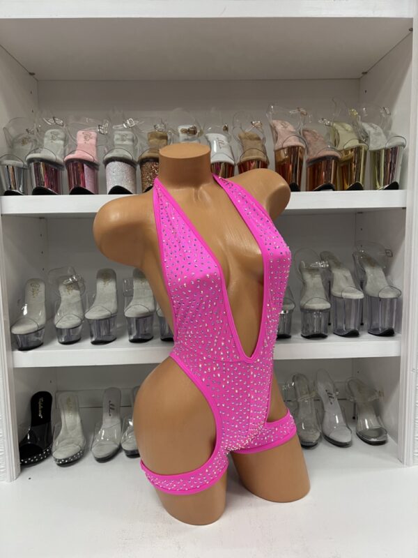 Solid Rhinestone One Piece with Leg Wraps - Image 42