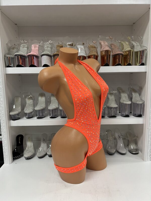 Solid Rhinestone One Piece with Leg Wraps - Image 51