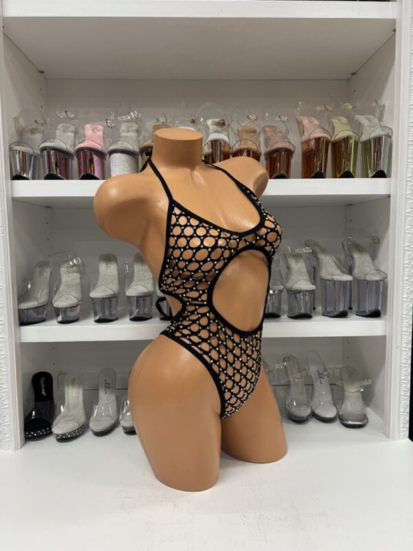 Lily Fishnet Rhinestone Romper - Image 7
