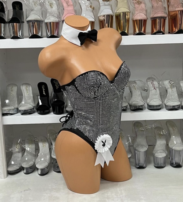 Silver Rhinestone Bunny Costume - Image 4