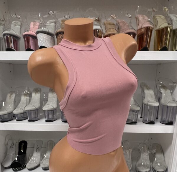 Side Boob Tank Crop Top Pink