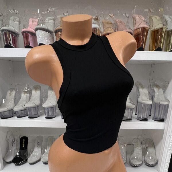 Side Boob Tank Crop Top Black