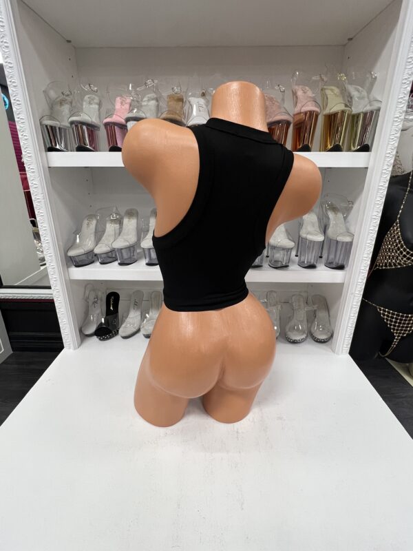 Side Boob Tank Crop Top Black - Image 3