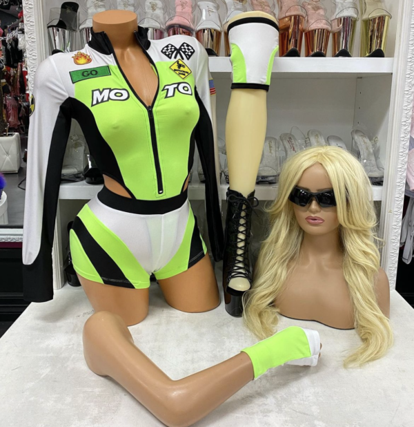 Green Light Go Sexy Motocross Racer Costume