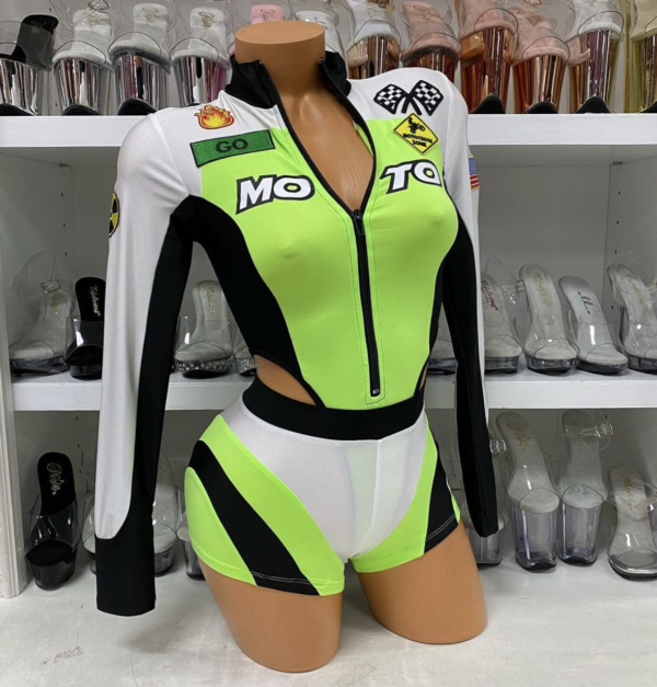 Green Light Go Sexy Motocross Racer Costume - Image 2