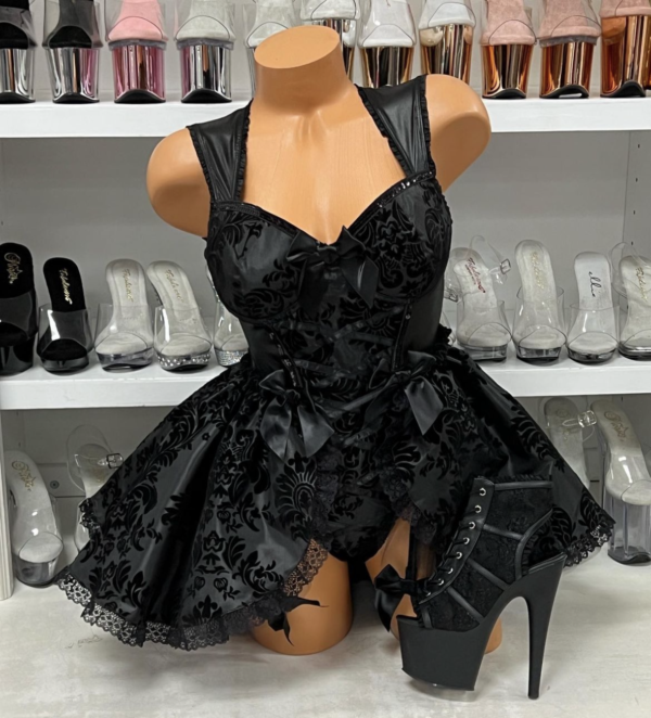 Grim Reaper Costume – Glam Reaper Bodysuit with Hooded Cape - Image 3