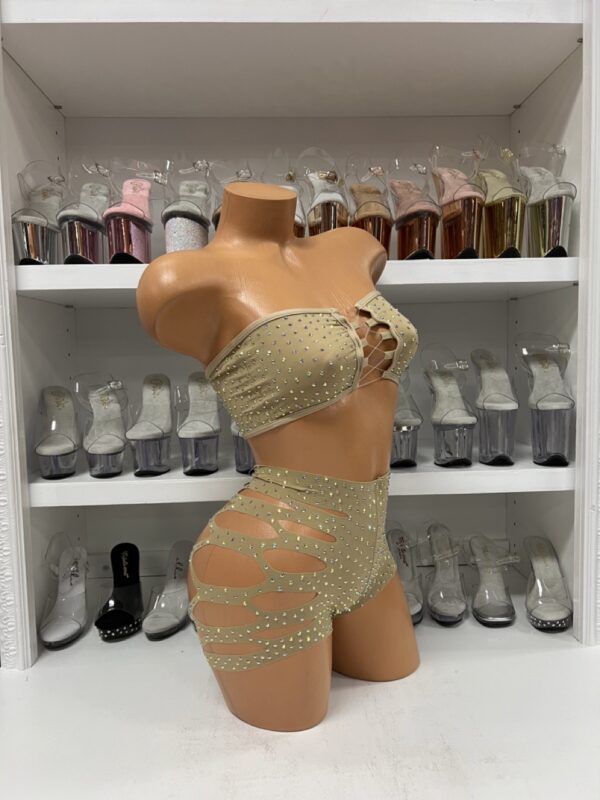 Solid Rhinestone Cut Short Tube Top - Image 53