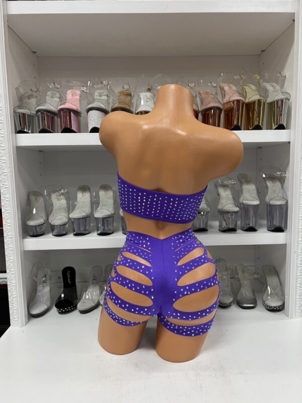 Solid Rhinestone Cut Short Tube Top - Image 58