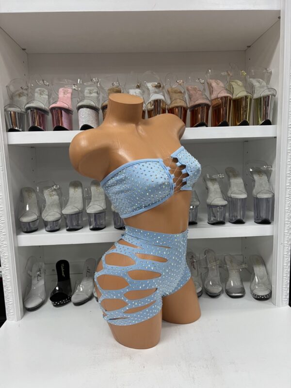 Solid Rhinestone Cut Short Tube Top - Image 61