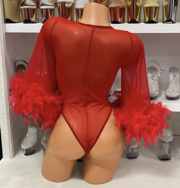 Feather Bell Sleeve Romper - Image 4