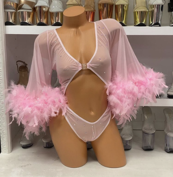 Feather Bell Sleeve Romper - Image 6