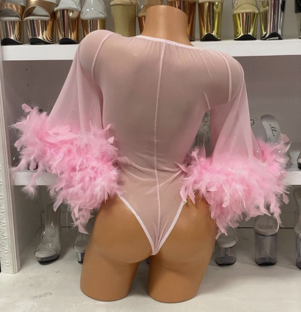 Feather Bell Sleeve Romper - Image 8