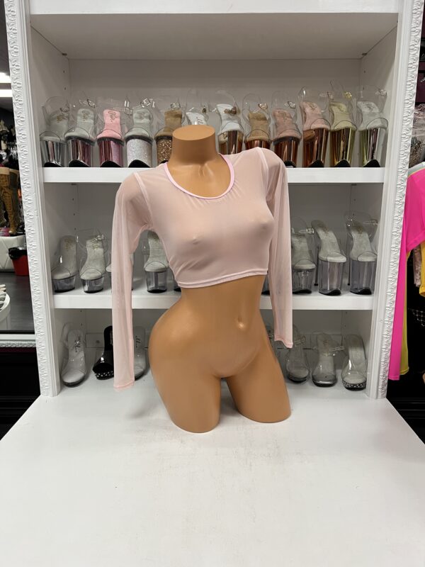 Long Sleeve Mesh Crop Top - Image 10