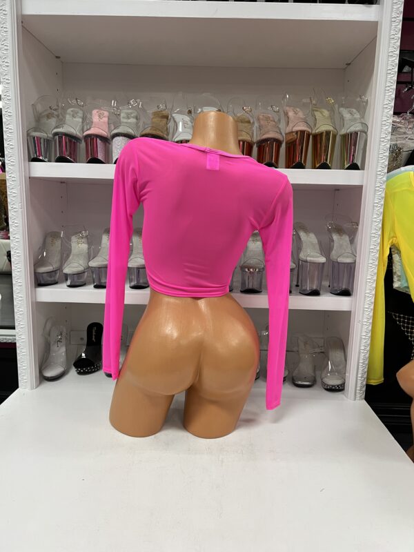 Long Sleeve Mesh Crop Top - Image 9