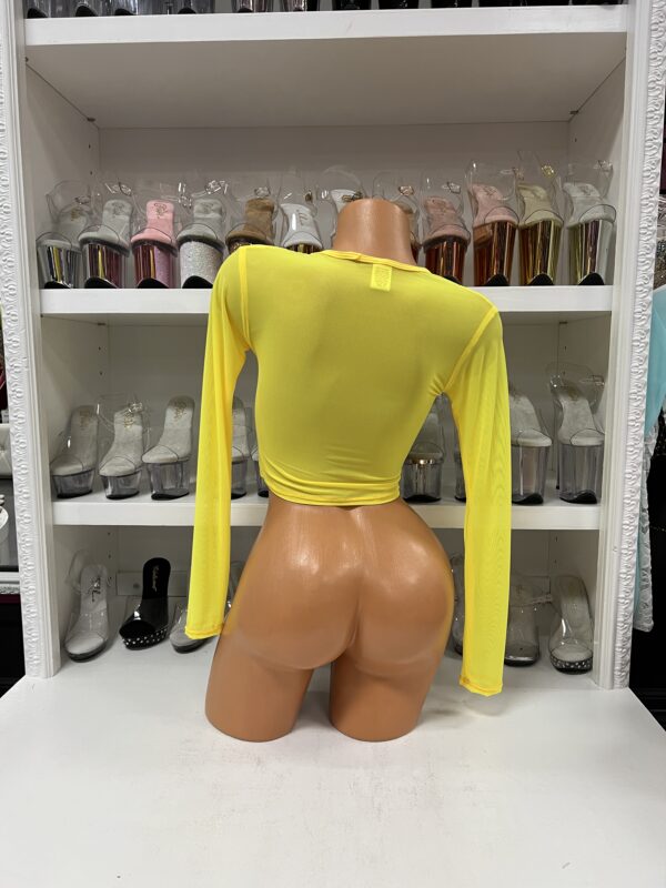 Long Sleeve Mesh Crop Top - Image 7