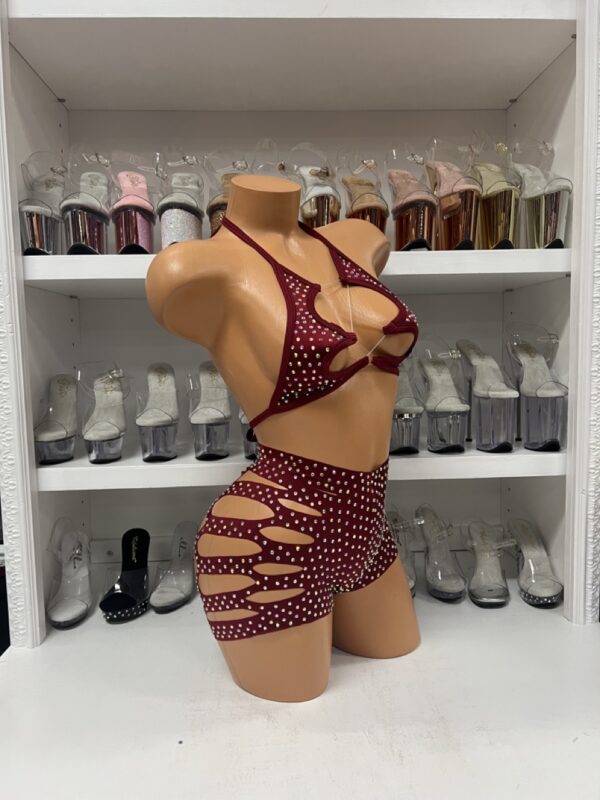 Solid Rhinestone Cut Short with Zig Zag Top - Image 48