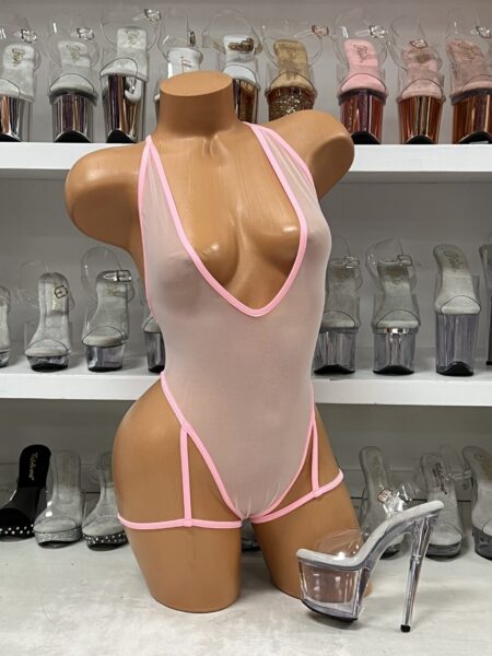 V-Neck Romper With Attached Garters — Pleasure Zone Houston
