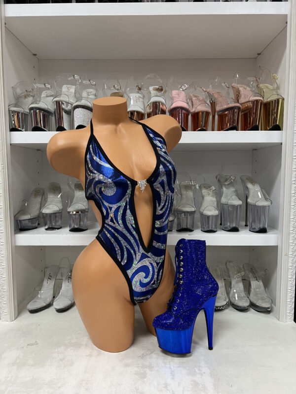 Open Stomach Romper with Rhinestone Connector - Image 5