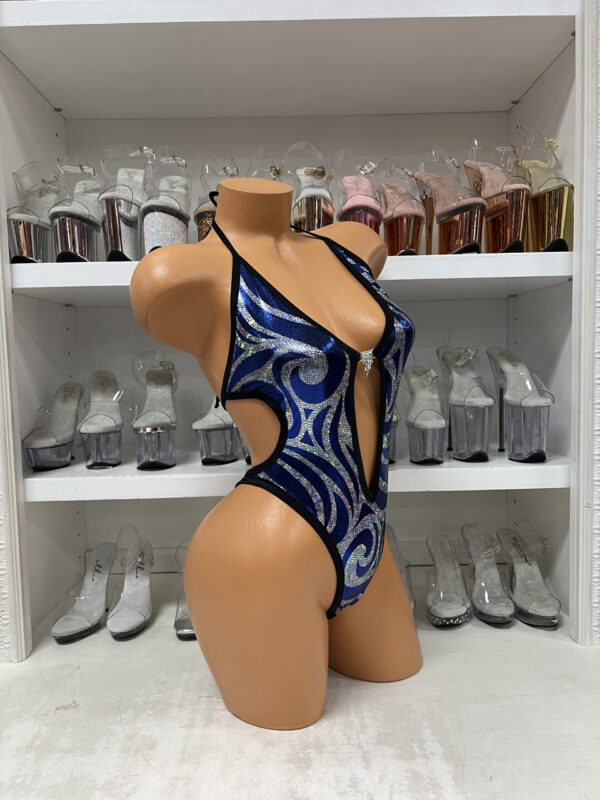 Open Stomach Romper with Rhinestone Connector - Image 7