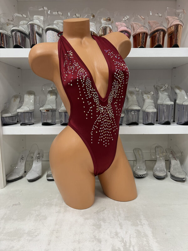 Solid V-Neck Rhinestone Romper - Image 14