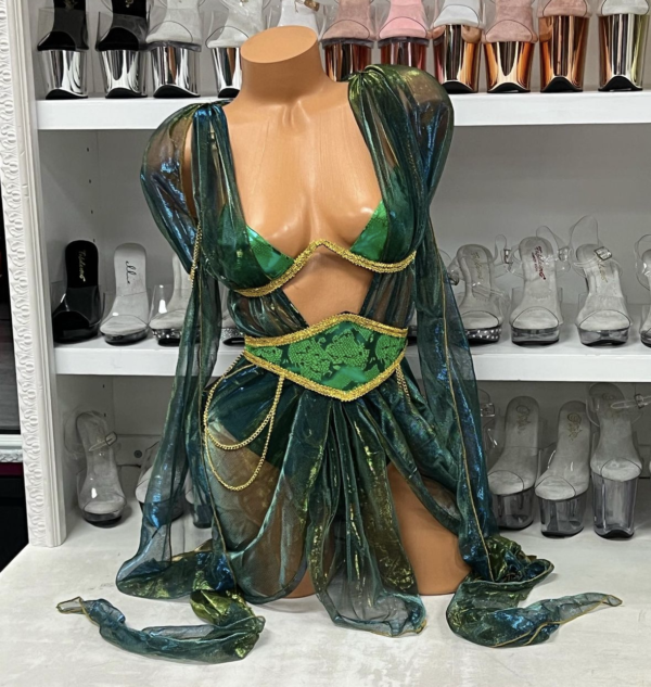 Serpent Enchantress Sultry Medusa Bodysuit - Image 3