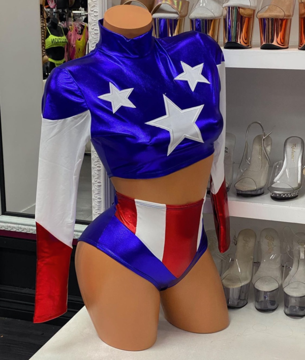 Pretty Patriot Sexy Hero Costume - Image 4