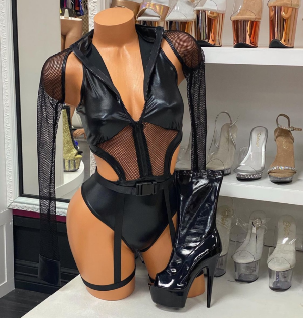 Criminal Kitty Cut-Out Bodysuit Set - Image 2
