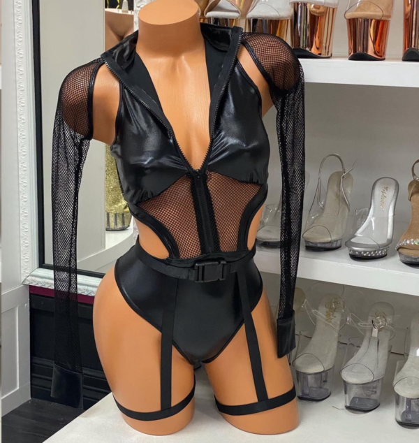 Criminal Kitty Cut-Out Bodysuit Set - Image 3