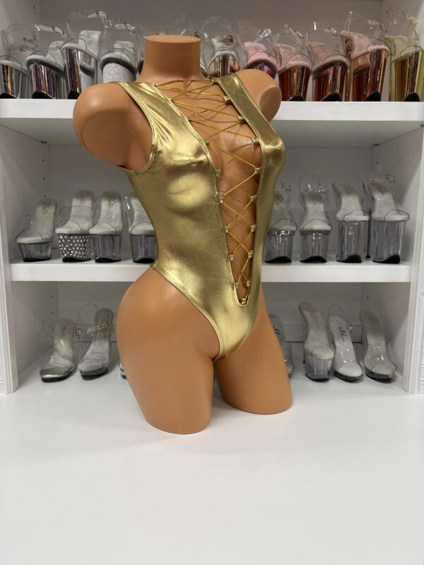 Rhinestone Lace Up Bodysuit - Image 11