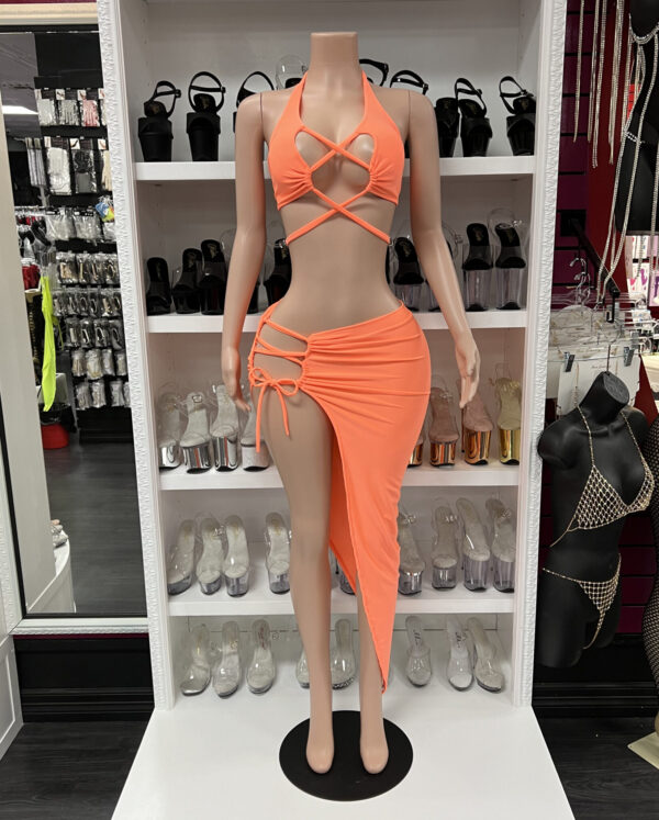 Lace Up Skirt Set