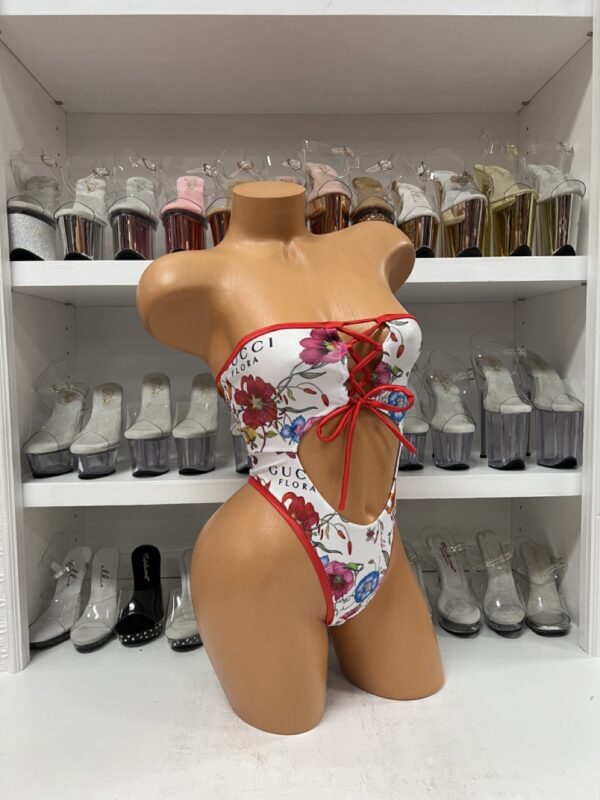 Fancy Lace Up Bodysuit - Image 2