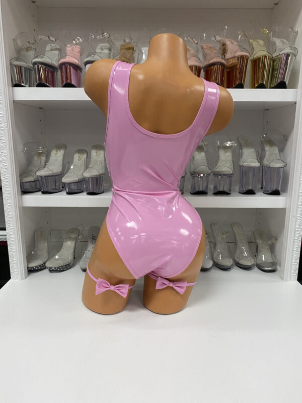 Vinyl Bow Garter Romper - Image 4