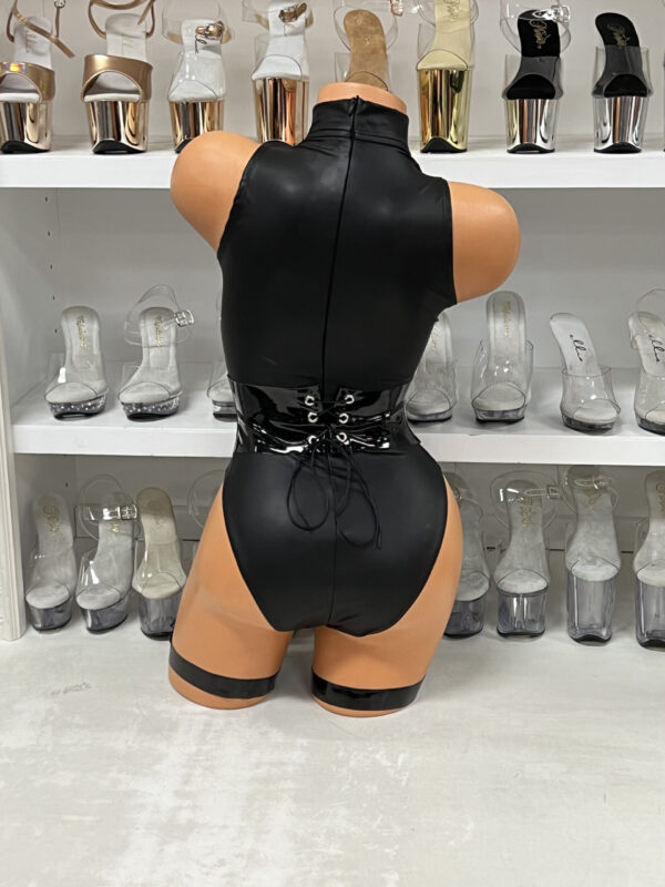 Dominatrix Bunny Costume – 5 Piece Black Fetish Set - Image 5