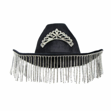 Rhinestone Fringe Cowgirl Hat with Tiara