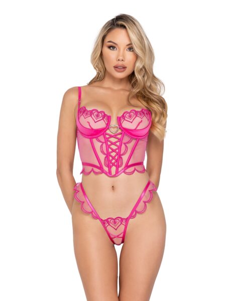 LI622 - Bubblegum Heart  2-Piece Bustier Set