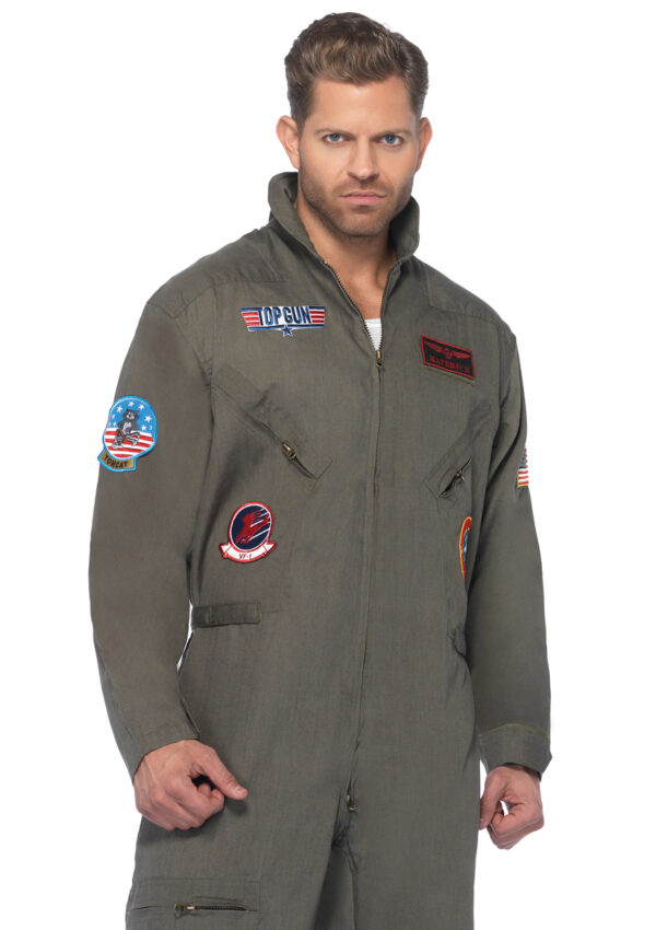 Men's Plus Top Gun Costume Flight Suit