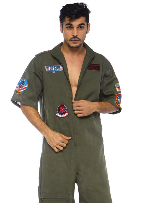 Men's Top Gun Costume Short Flight Suit