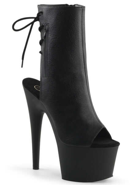 7″ Heel, 2 3/4″ PF Open Toe/Heel Ankle Boot, Side Zip