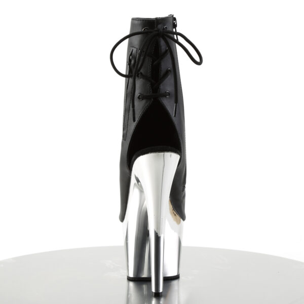 7" Heel, 2 3/4" Chrome Plated PF Open Toe/Heel Ankle Boot - Image 4