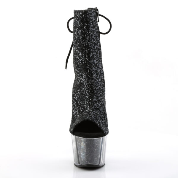 7" Heel, 2 3/4" PF Glitter Ankle Boot, Side Zip - Image 2