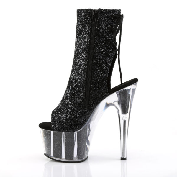 7" Heel, 2 3/4" PF Glitter Ankle Boot, Side Zip - Image 3
