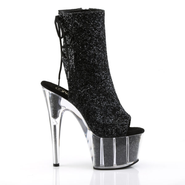 7" Heel, 2 3/4" PF Glitter Ankle Boot, Side Zip - Image 5