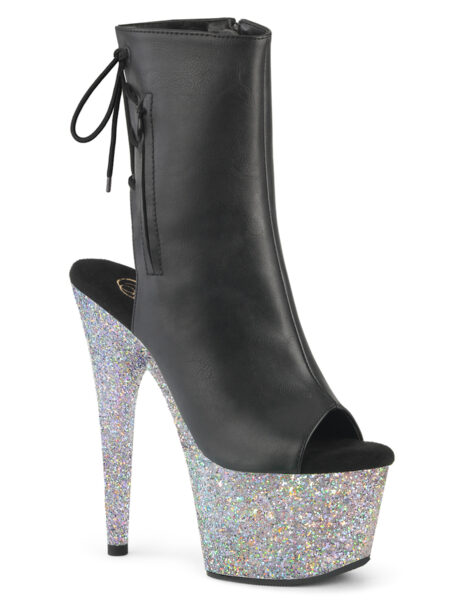 7" Heel, 2 3/4" PF Open Toe/Heel Ankle Boot, Side Zip