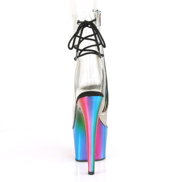 *7" Heel, 2 3/4" Chromed PF Open Toe Ankle Boot, Side Zip - Image 4