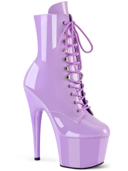 7" Heel, 2 3/4" PF Lace-Front Ankle Boot, Side Zip
