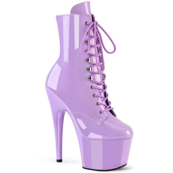 7" Heel, 2 3/4" PF Lace-Front Ankle Boot, Side Zip