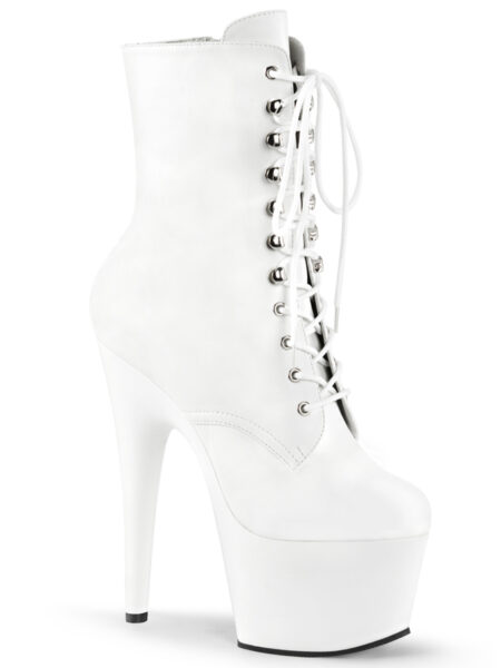 7" Heel, 2 3/4" PF Lace-Front Ankle Boot, Side Zip