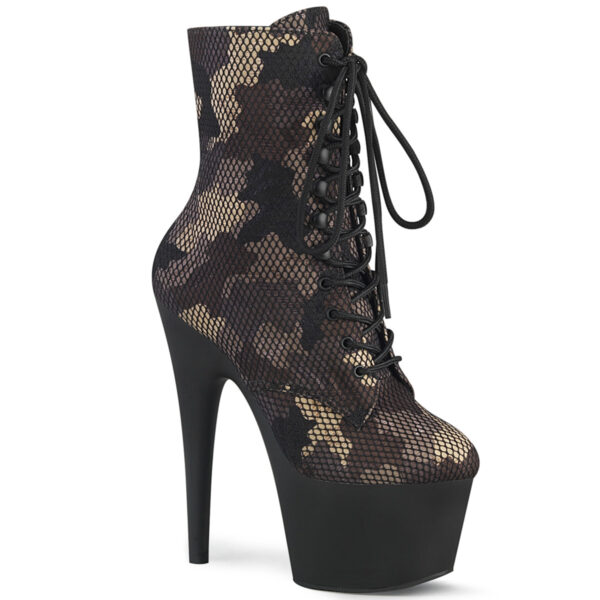 **7" Heel, 2 3/4" PF Lace-Up Front Ankle Boot, Side Zip