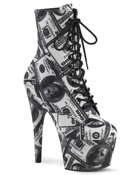 7" Heel, 2 3/4" PF Lace-Up Front Ankle Boot, Side Zip