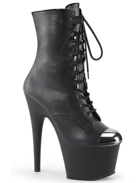 7" Heel, 2 3/4" PF External Steel Cap Ankle Boot, Side Zip
